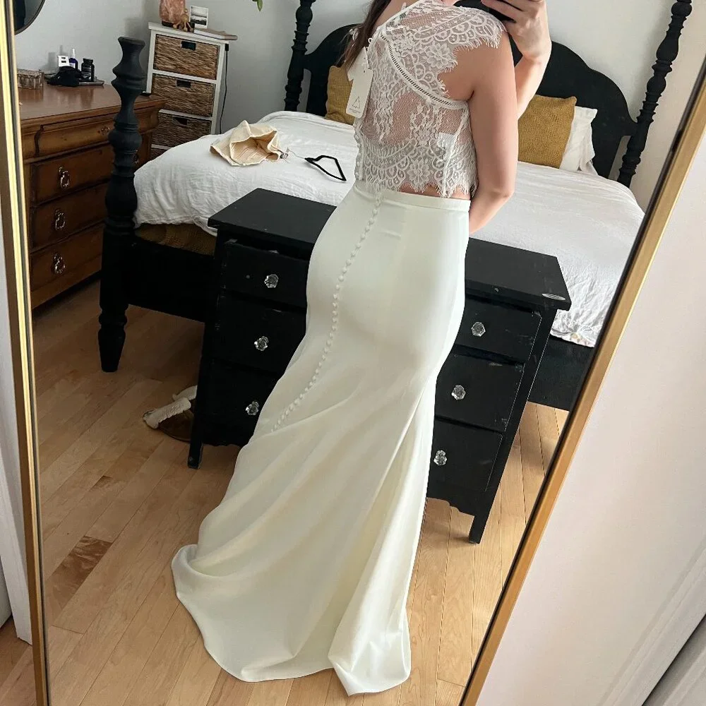 Jenny Yoo Oda Ivory Fit and Flare Bridal Skirt NWT